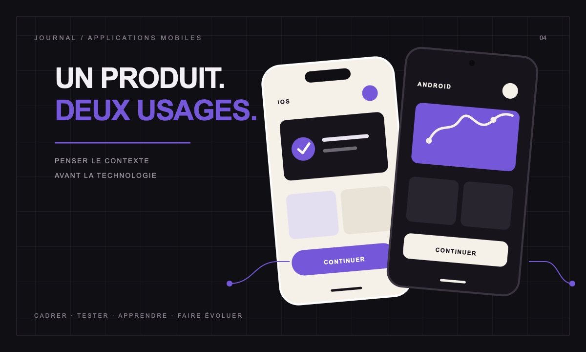 Budget d’une application mobile réparti entre produit, design, développement, backend et maintenance
